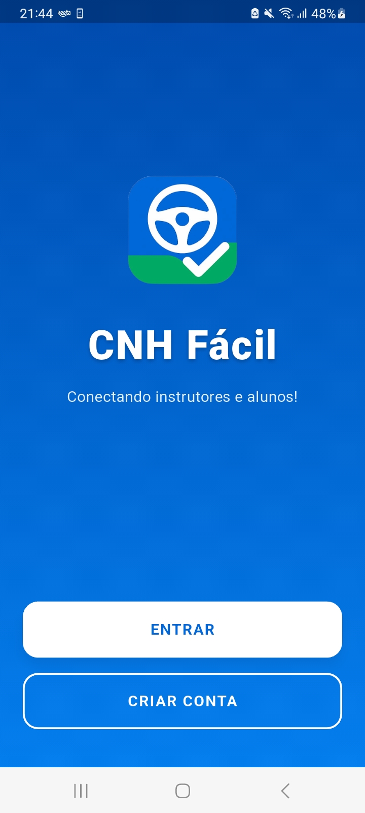 Tela de boas-vindas CNH Fácil